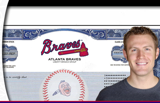 young man with Atlanta Braves stock