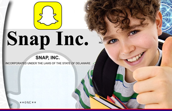smiling kid with thumbs up with one share of snap stock