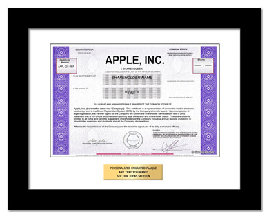 framed Apple stock gift