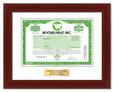 framed Beyond Meat stock gift