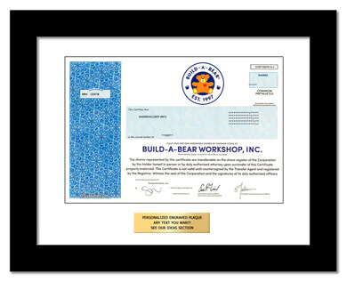 framed Build-A-Bear stock gift