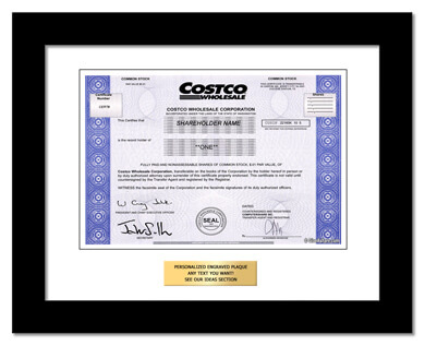 framed Costco stock gift