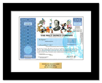 framed Disney stock gift