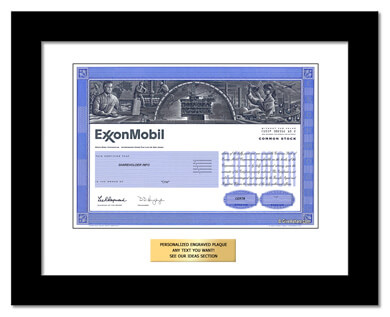 framed Exxon stock gift