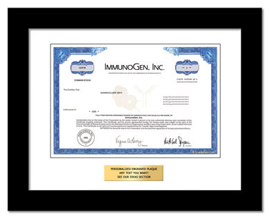 framed ImmunoGen stock gift