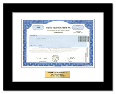 framed Iridium stock gift