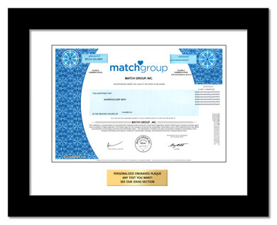 framed Match Group stock gift