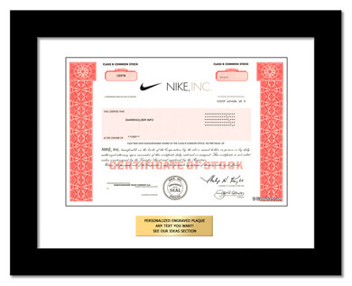 framed Nike stock gift