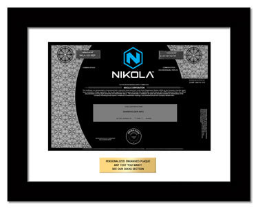 framed Nikola stock gift
