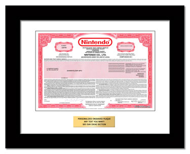 framed Nintendo stock gift