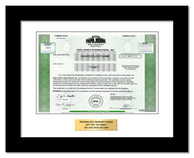 framed Papa Johns Pizza stock gift