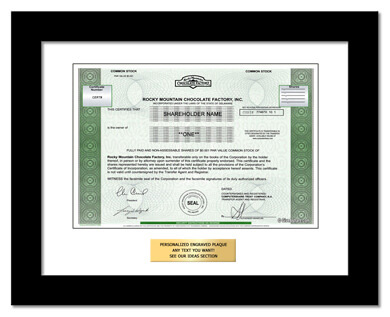 framed Rocky Mountain Chocolate Factory stock gift