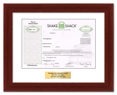 framed Shake Shack stock gift