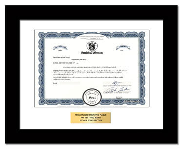 framed Smith & Wesson stock gift