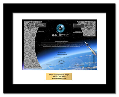 framed Virgin Galactic stock gift