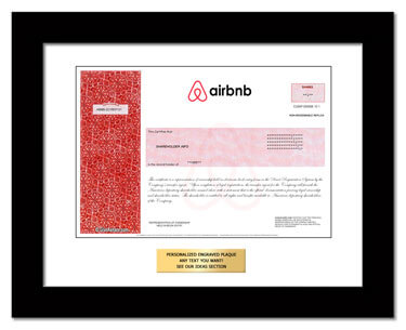 framed Airbnb stock gift