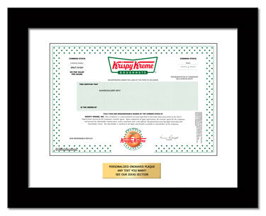framed Krispy Kreme stock gift