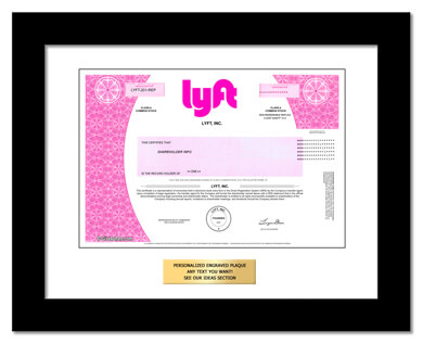 framed Lyft stock gift