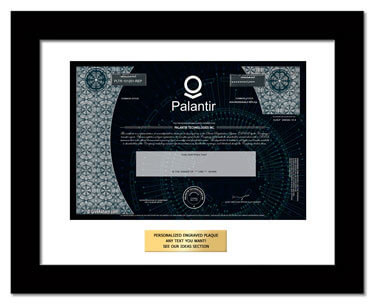 framed Palantir stock gift