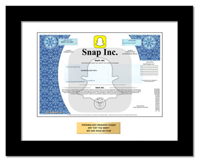framed Snapchat stock gift