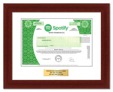 framed Spotify stock gift