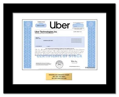 framed Uber stock gift